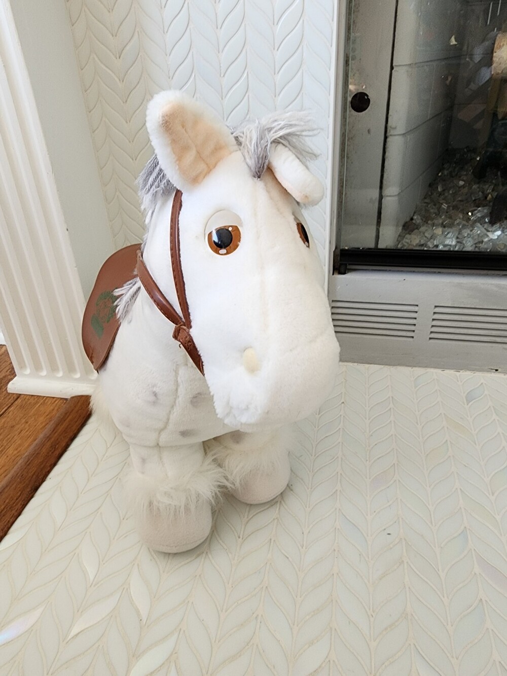 Vintage CABBAGE PATCH KIDS SHOW PONY 84 Grey white pony with Doll and Papers 24c